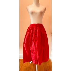 NWT Sim & Sam Dark Pink Tiered Button Front Midi‎ Skirt Elastic Waist XS Flirty